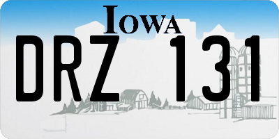 IA license plate DRZ131