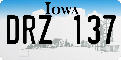 IA license plate DRZ137