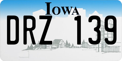 IA license plate DRZ139
