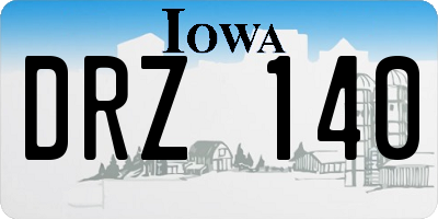 IA license plate DRZ140