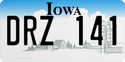 IA license plate DRZ141