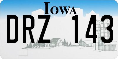 IA license plate DRZ143