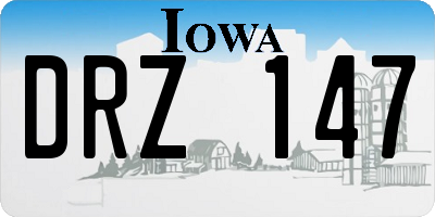 IA license plate DRZ147