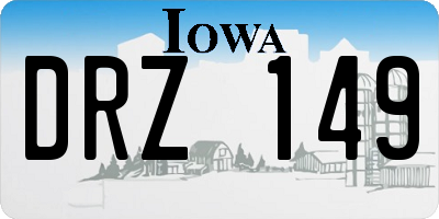 IA license plate DRZ149