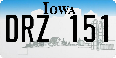 IA license plate DRZ151