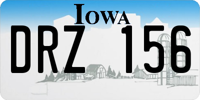 IA license plate DRZ156