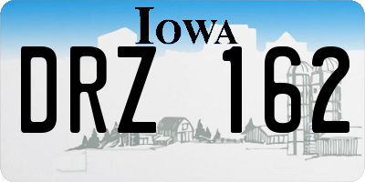 IA license plate DRZ162