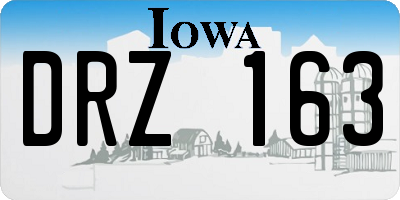 IA license plate DRZ163