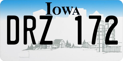 IA license plate DRZ172