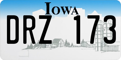IA license plate DRZ173