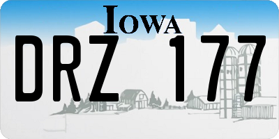 IA license plate DRZ177