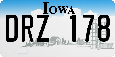 IA license plate DRZ178