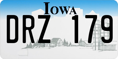 IA license plate DRZ179