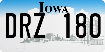 IA license plate DRZ180