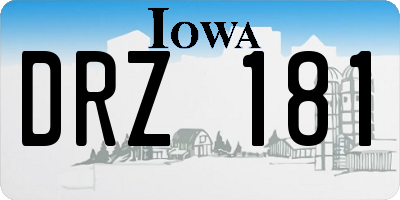 IA license plate DRZ181
