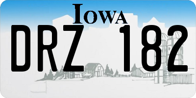 IA license plate DRZ182