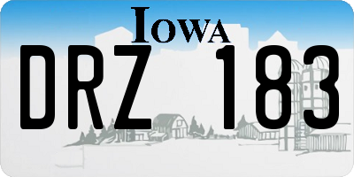 IA license plate DRZ183