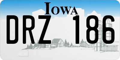 IA license plate DRZ186