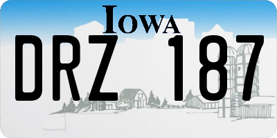 IA license plate DRZ187