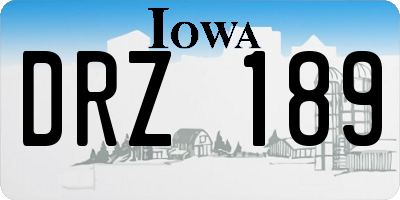 IA license plate DRZ189