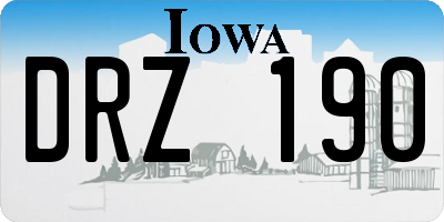 IA license plate DRZ190