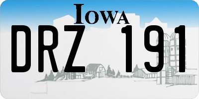 IA license plate DRZ191