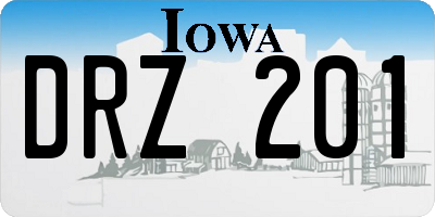 IA license plate DRZ201