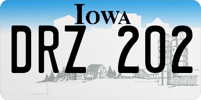 IA license plate DRZ202
