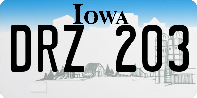 IA license plate DRZ203