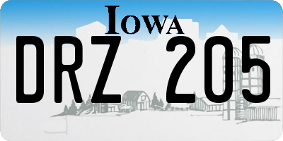 IA license plate DRZ205