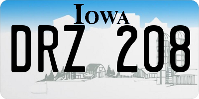 IA license plate DRZ208