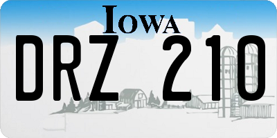 IA license plate DRZ210