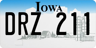 IA license plate DRZ211