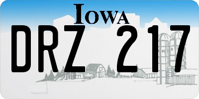 IA license plate DRZ217