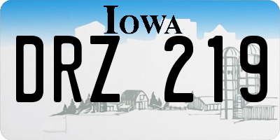 IA license plate DRZ219