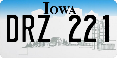 IA license plate DRZ221
