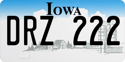 IA license plate DRZ222