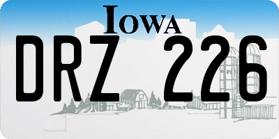 IA license plate DRZ226