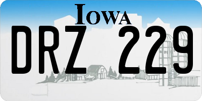 IA license plate DRZ229