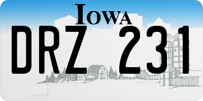 IA license plate DRZ231