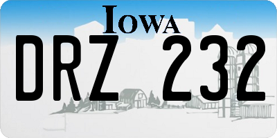 IA license plate DRZ232