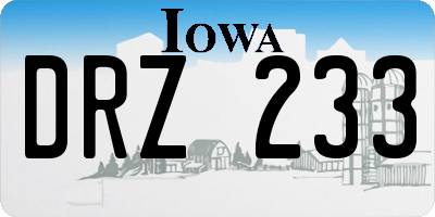 IA license plate DRZ233