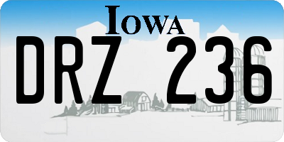 IA license plate DRZ236