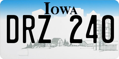 IA license plate DRZ240