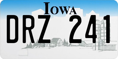 IA license plate DRZ241