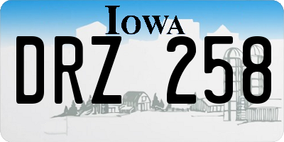 IA license plate DRZ258