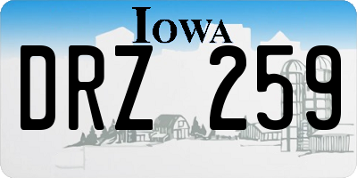 IA license plate DRZ259