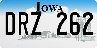 IA license plate DRZ262
