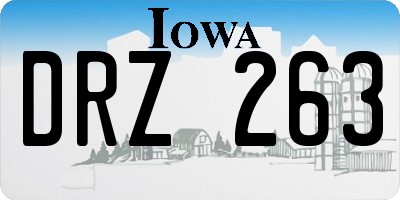 IA license plate DRZ263