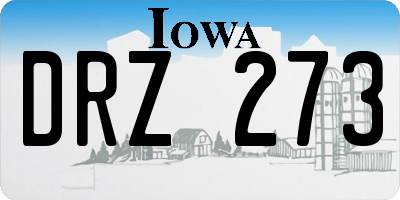 IA license plate DRZ273